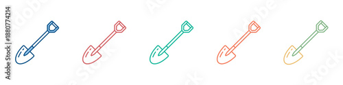 Shovel Icon Set Multiple Style Collection 