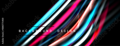 Abstract dynamic lines, vibrant colors, sleek design. Modern background with glowing effects, perfect for digital projects.