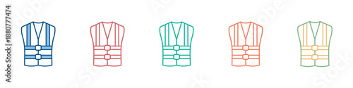 Safety Vest Icon Set Multiple Style Collection 