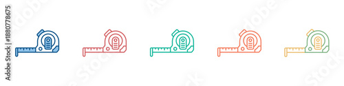 Measuring Tape Icon Set Multiple Style Collection 