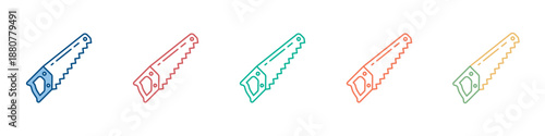 Hand Saw Icon Set Multiple Style Collection 