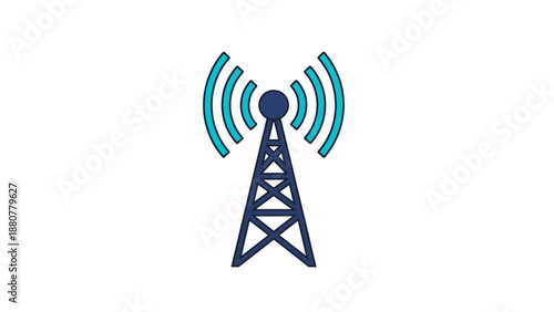 cell tower icon symbolizing wireless signal transmission and global telecommunication network connectivity for modern internet data transfer technology projects