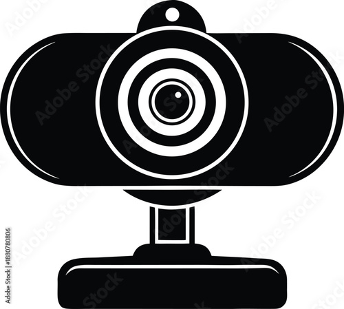 Modern computer digital webcam icon, Internet video chat device