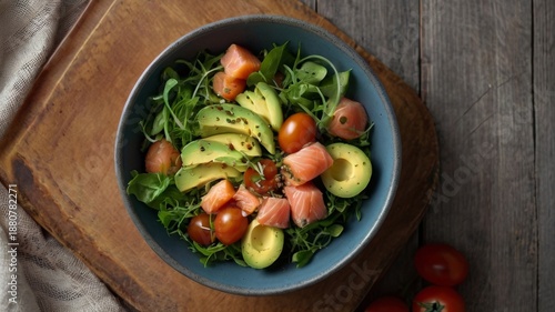 Poke with vegetables and fish 