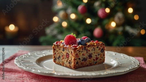 christmas cake with chocolate