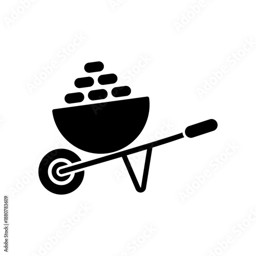 Wheelbarrow icon design template