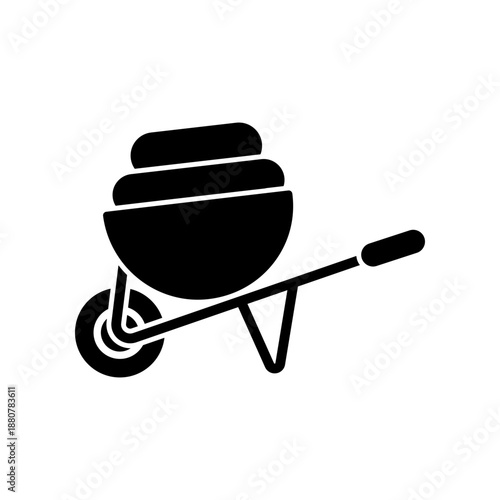 Wheelbarrow icon design template