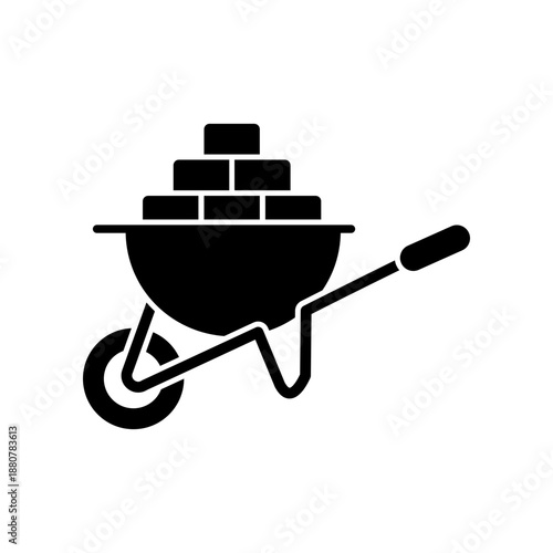 Wheelbarrow icon design template