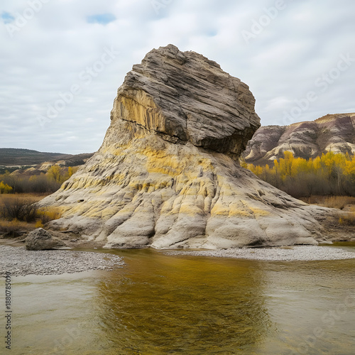 Epic desert landscape featuring powerful and vibrant orange dust storm sweeping across sandy terrain with curving dirt road and distant rock formations under luminous sky