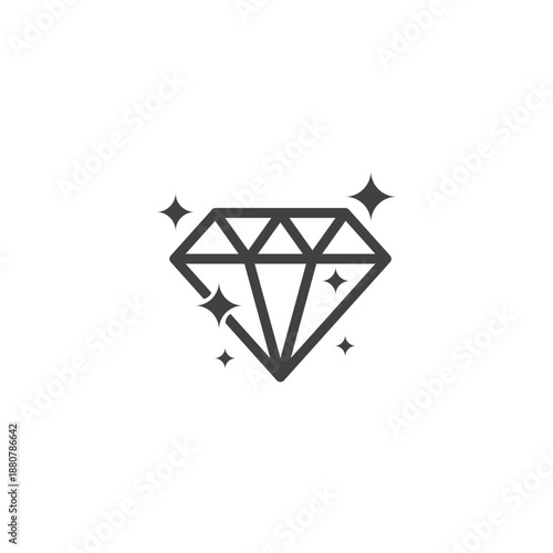 vector design outline of jewelry,diamond sign.