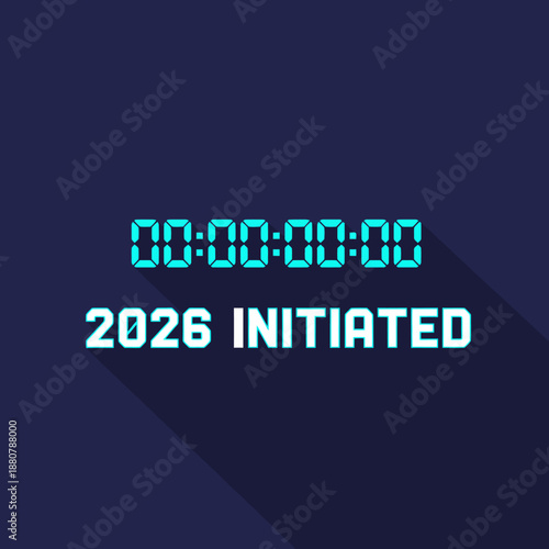 2026 new year initiation digital display zero zero countdown marking the start of a futuristic era perfect for business planning and technology themes