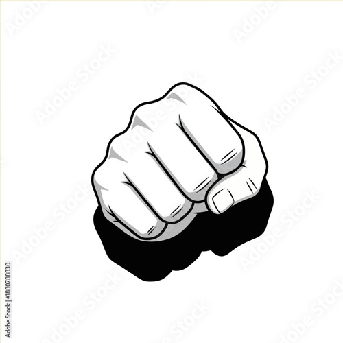 clenched fist vector graphic illustration isolated on white representing strength determination and unity for protest visuals