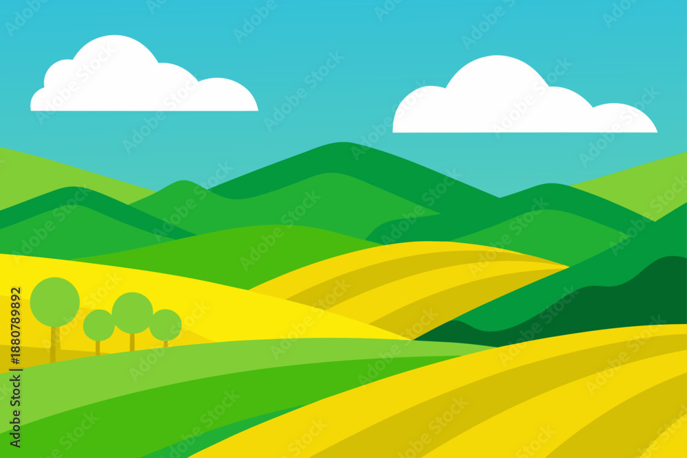 Fototapeta premium landscape with hills and mountains