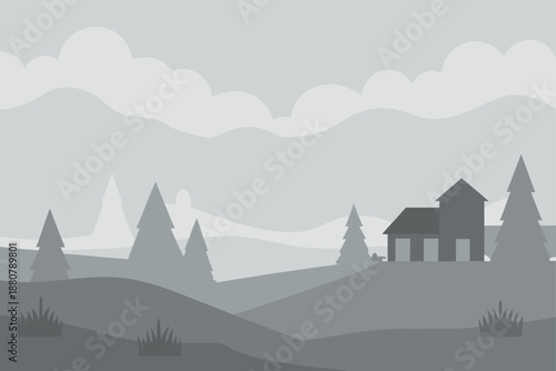 vector illustration of mountain landscape