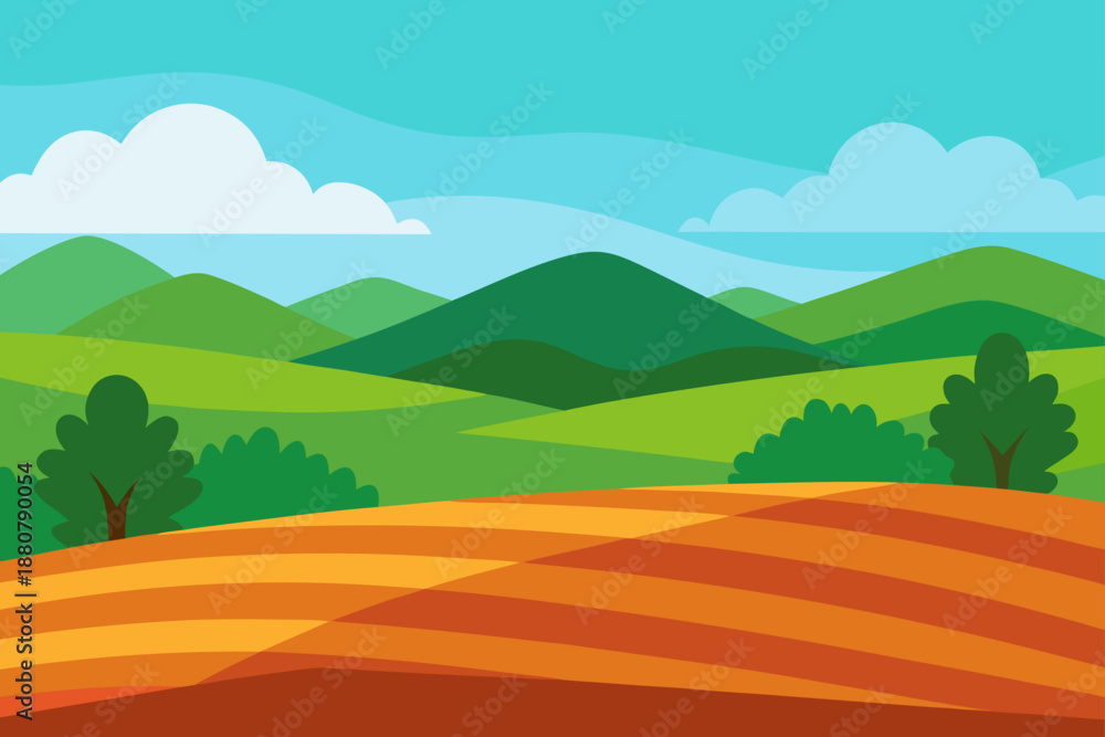 Fototapeta premium landscape with hills and mountains