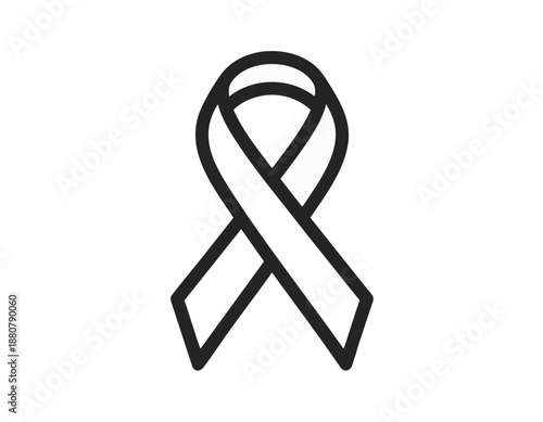 Single cancer ribbon icon vector illustration