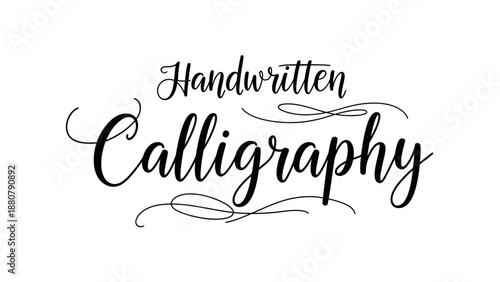 Elegant handwritten calligraphy text with decorative flourish design.