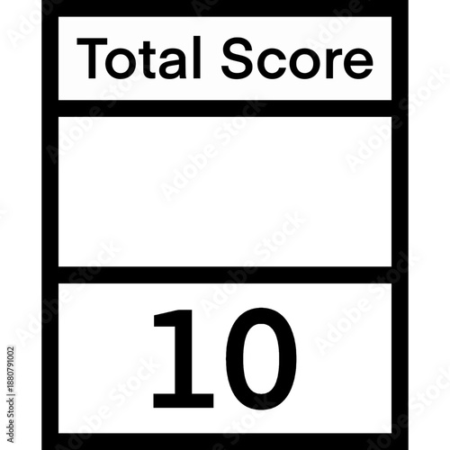 Total Score Box Test Result Grade Frame Scale 10, Total Score Box Template, Exam Score Table, Test Result Layout