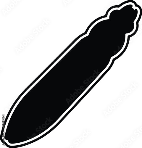 Black and white stylized asparagus stalk on white background illustration vector