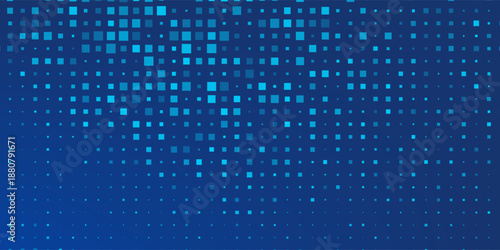 Blue Tech Finance Fintech Background Abstract Pixel Pattern. Abstract Business Tech Science Vector Backdrop.
