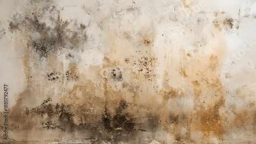 Moisture damage and mold stains on modern house wall interior