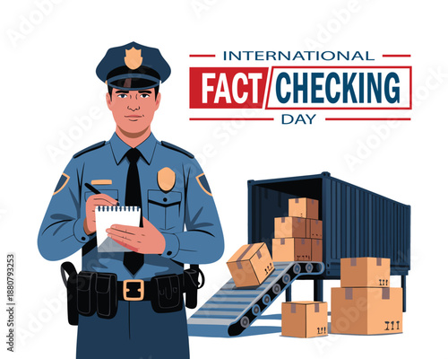 International Fact Checking day. Template for background, banner, card, poster.