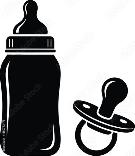Infant Feeding Accessories Bottle and Pacifier Silhouette