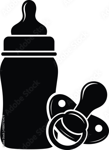 Minimal Baby Care Feeding Silhouette Design