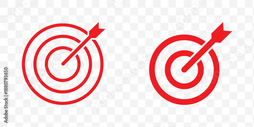 Target and aim icon set, crosshair, bullseye vector, precision, accuracy, and focus icon for aiming, archery, shooting.