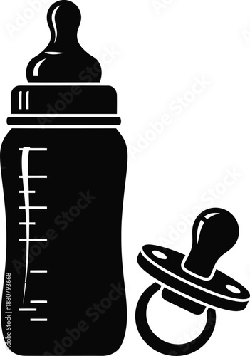 Black and White Infant Feeding Silhouette Design