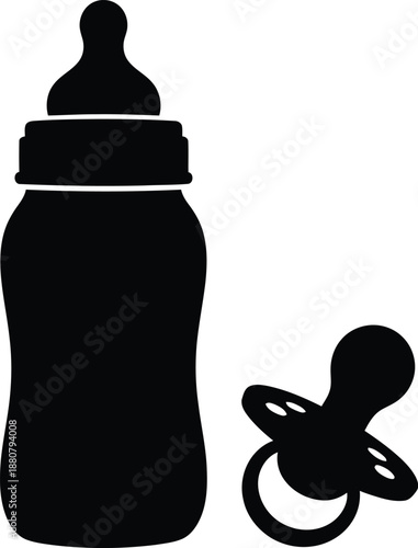 Baby Feeding Accessories Silhouette Illustration