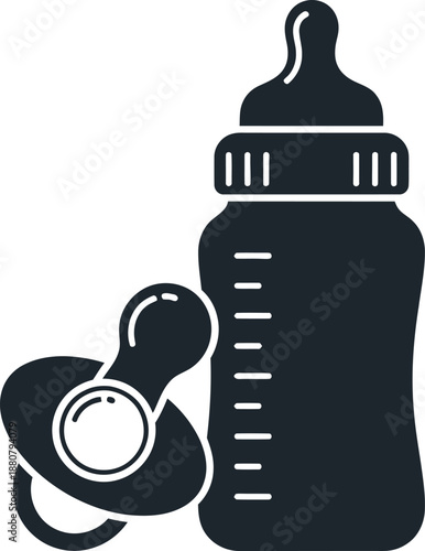 Newborn Care Bottle and Pacifier Silhouette