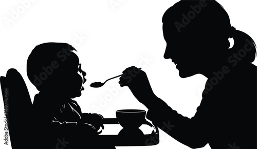 Black and White Baby Bottle and Pacifier Silhouette