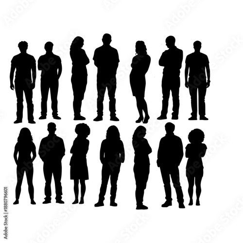 different posses of man and woman silhouette pack