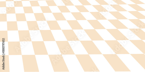 Beige checkerboard pattern vector background. Retro chessboard geometric design template