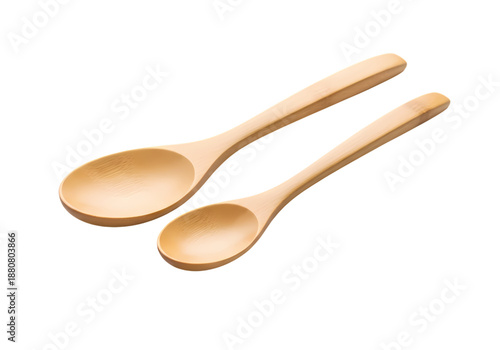 Natural wood spoons ready for serving delicious meals