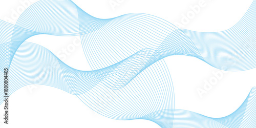 Abstract horizontal glowing blue line wave background