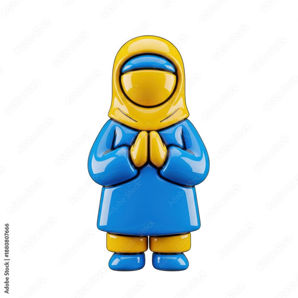 Fototapeta premium 3d rendered astronaut in prayer pose isolated on transparent background