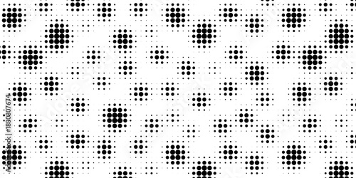 Dotted halftone gradient texture. Vanishing polka dot background. Repeating dots gradation pattern background. Black fading comic pop art overlay backdrop. Raster effect wallpaper. Vector halftone