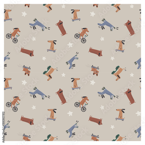 Dog skateboard pattern