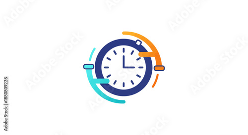 time management icon symbolizing efficient workflow optimization and continuous business process cycle for project deadline planning