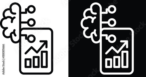 analysis Two-tone version in black and white background