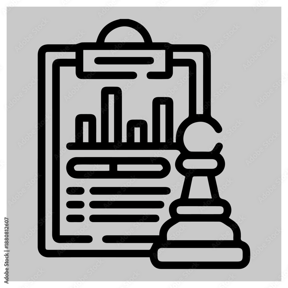 Fototapeta premium Business strategy report isolated on white background, Vector