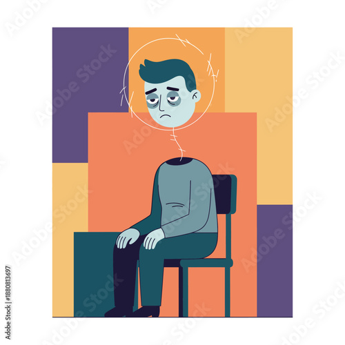 mental health abstract depicting burnout and depression showing emotional distress psychological fatigue and disconnection for awareness.