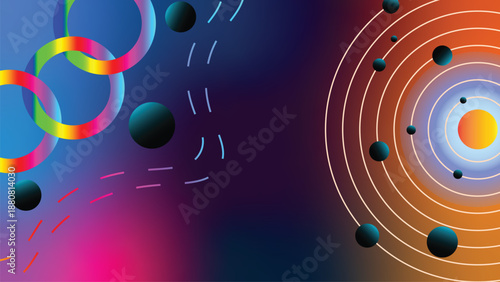 Abstract colorful space design