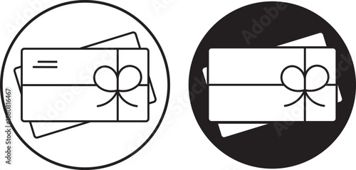 Gift voucher icon in filled, thin line, stroke style. Gift voucher icon outline illustration sign. Gift voucher icon for web and mobile application
