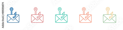 Phishing Icon Set Multiple Style Collection