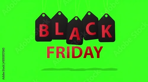 Wallpaper Mural Black Friday Sale Tag Animation on green screen Background. Torontodigital.ca