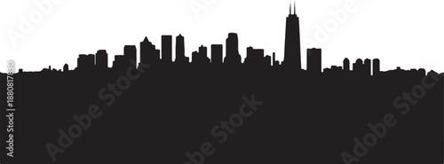 Silhouette of a city skyline with tall buildings urban