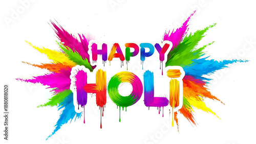 happy holi celebration with colorful paint splashes